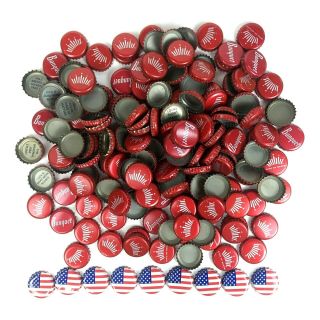 175,  Beer Bottle Caps Red And 9 Flag Caps No Dents Fast