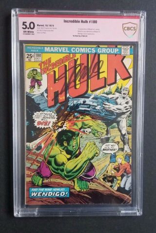 Incredible Hulk 180 • Cbcs 5.  0 • 1st Wolverine • Stan Lee Signed • Mcu X - Films