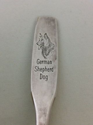 Oneida Silversmiths German Shepherd Silver Plate Collector Spoon Dog Club