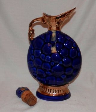 Vintage 1963 Jim Beam Cobalt Blue Grape Whiskey Decanter Regal China 2
