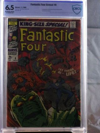 Fantastic Four Annual 6 1st App.  Of Annihilus Cbcs Not Cgc 6.  5 O/w White Pages