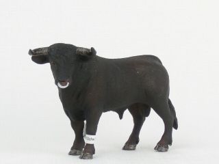 Schleich Farm World Black Bull With Nose Ring Retired Tag 13722
