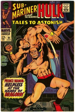 Tales To Astonish 94 Vf 8.  0 Sub - Mariner Hulk Everett Severin Marvel Silver Bin