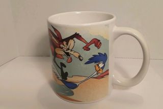Warner Bros Looney Tunes Coffee Mug Capricorn Wile E Coyote Road Runner 1994 Vtg