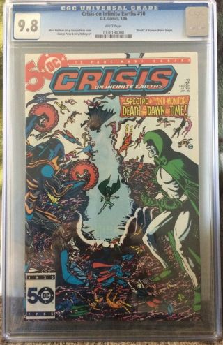 Crisis On Infinite Earths 10 Cgc 9.  8 Universal Wp Dc Comics Death Of Starman
