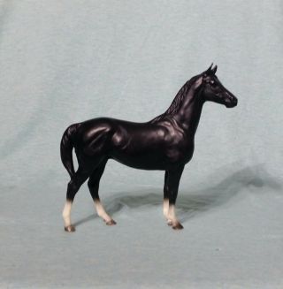 Vintage Black & White Pony Breyer Model Horse Made In Usa 7 " X 6 " X 1.  75 "