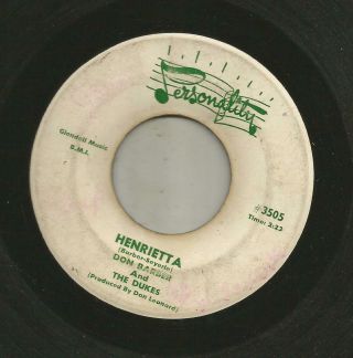 Rockabilly Bw Doowop - Don Barber & Dukes - Henrietta - Hear - 1962 Personality