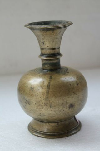 Antique Old Handcrafted Solid Brass Unique Small Miniature Size Surai Pot Nh3085