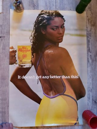 Vintage 1979 Old Milwaukee Girl Beer Poster