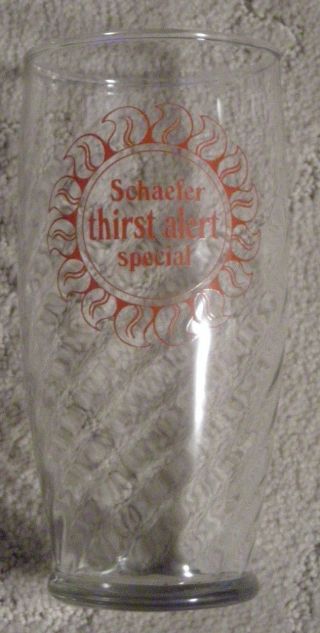 Nos Vintage Schaefer Thirst Alert Special 25oz Beer Glass T - Swirl Tumbler