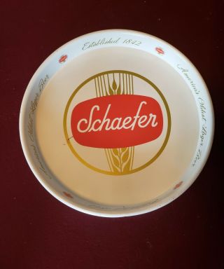 Vintage Schaefer Lager Beer Serving Tray Albany Ny Baltimore White 2