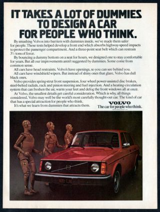 1975 Volvo Vintage Print Ad - Red Car Photo Dummies Canada English