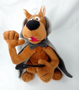 Vampire Scooby Doo W Cape Mask Bow - Tie Dracula Wb Plush Stuffed Beanbag 9 "