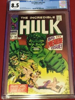 Incredible Hulk 102 Cgc 8.  5 Friedrich Giacoia Tuska Severin 1968