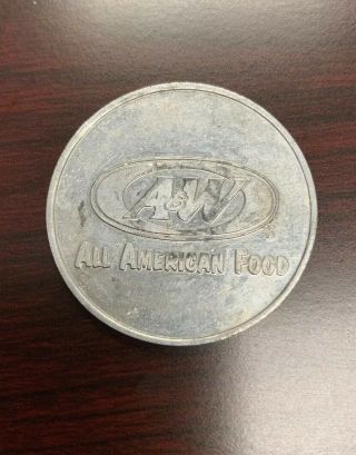 RARE VINTAGE A&W ALL AMERICAN FOOD ROOT BEER COIN TOKEN SODA - No Expiration 2