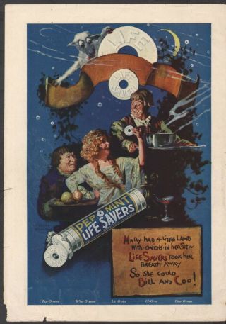 Vintage 1922 Life Savers Candies Print Ad Mary Had Little Lamb