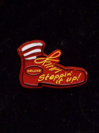 Vintage Mcdonalds Ronald Mcdonald Shoe Pin Steppin It Up Crew Plastic Badge