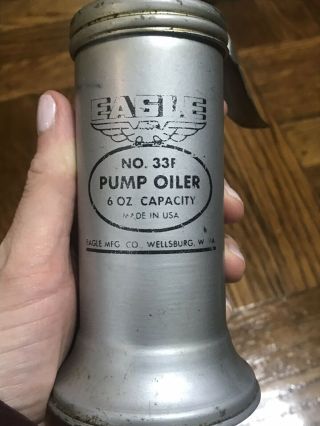 Vintage Eagle Trigger Pump Oiler Oil Can No.  33f 6 Oz 2