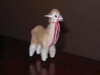One Alpaca Llama Standing Position Figurine 4 Inches Tall