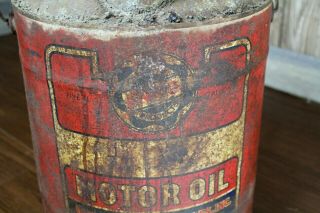 Vintage UNICO Motor Oil Metal Can 5 Gallon United Co Operative Oil Advertising 3