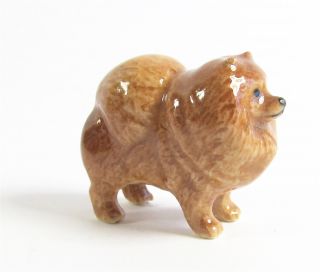 Pomeranian Miniature Porcelain Dog Figurine Approx 1.  5cm High X 2.  5cm Long - Tiny