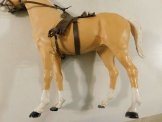 1965 LOUIS MARX PLASTIC TAN HORSE REMOVABLE SADDLE 14 