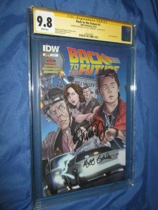 Back To The Future 1 Cgc 9.  8 Ss Signed By Michael J Fox/marty & Bob Gale Idw