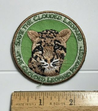 Save The Clouded Leopard Project Wildlife Conservation 2.  5 " Round Patch Badge