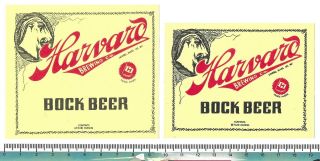Usa Massachusetts Mass.  Lowell Harvard Bock Beer Set Of 2 Diff Labels