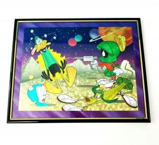 Looney Tunes Marvin The Martian,  Donald Duck,  Porky Pig Framed Holographic Print