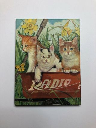 Amy Rosenberg Three Cats In A Radio Flyer Wagon Magnet Opens To Phone Numbers