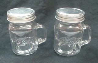 Coca - Cola Mason Jar Style Salt And Pepper Spice Shaker Set -