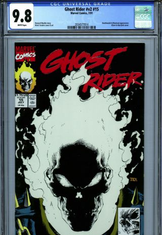 Ghost Rider V2 15 (1991) Marvel Cgc 9.  8 White Glow - In - The - Dark Cover