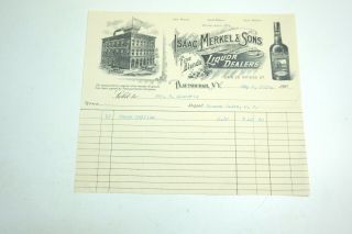 1913 Isaac Merkel & Sons Letterhead Invoice For 20 Cases Schlitz Pre - Prohibition