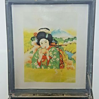 Vintage Japanese Tea Box Tin G.  B.  Farrington Co Painting Unique 3