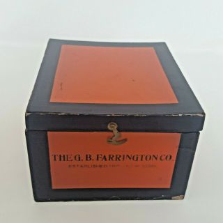 Vintage Japanese Tea Box Tin G.  B.  Farrington Co Painting Unique 4
