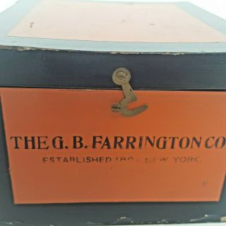 Vintage Japanese Tea Box Tin G.  B.  Farrington Co Painting Unique 5