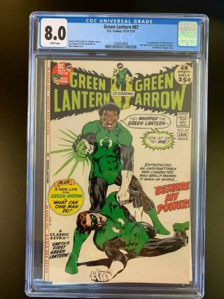 Green Lantern 87 1st Appearance Of John Stewart,  Cgc Graded 8.  0 White Pages