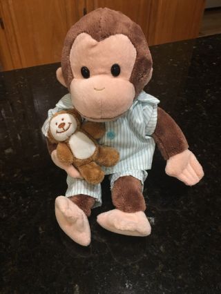 Applause Curious George Pajamas Monkey Plush Doll Stuffed Animal 11.  5 "