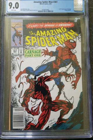 The Spider - Man 361 Cgc 9.  0 First Appearance Carnage