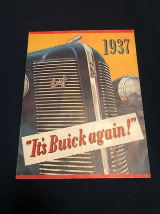 Vintage 1937 Buick Full Color Fold Out Model Brochure Dealer Showroom