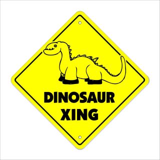 Dinosaur Crossing Sign Zone Xing | Indoor/outdoor | 12 " Prehistoric T Rex Bones