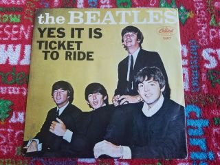 The Beatles 45 picture sleeve TICKET TO RIDE,  1965 Capitol 2