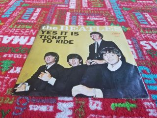 The Beatles 45 picture sleeve TICKET TO RIDE,  1965 Capitol 5