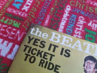 The Beatles 45 picture sleeve TICKET TO RIDE,  1965 Capitol 7