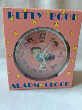 Euc Vintage Betty Boop Pink Alarm Clock 1989 Pudgy