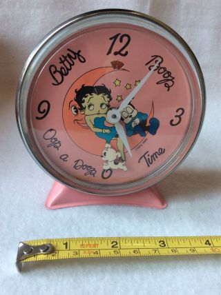 EUC Vintage BETTY BOOP Pink Alarm Clock 1989 Pudgy 2