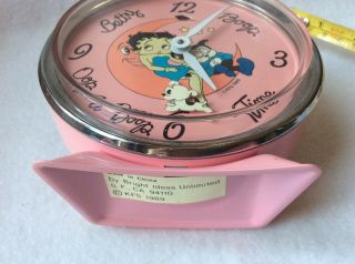 EUC Vintage BETTY BOOP Pink Alarm Clock 1989 Pudgy 7
