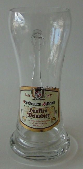 Vintage German Schlossbrauerei Weiss.  5l Beer Glass - Circa 1980 - Sanahed 1200
