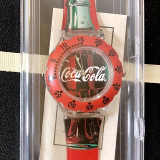 Vtg Coca - Cola Wrist Watch Pedre Promotional Soda Pop Retro Red